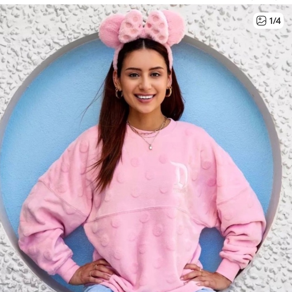 Disney Pink Textured Sweatshirt